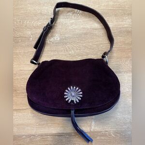 Vintage New York & Company Purple Suede Shoulder Bag